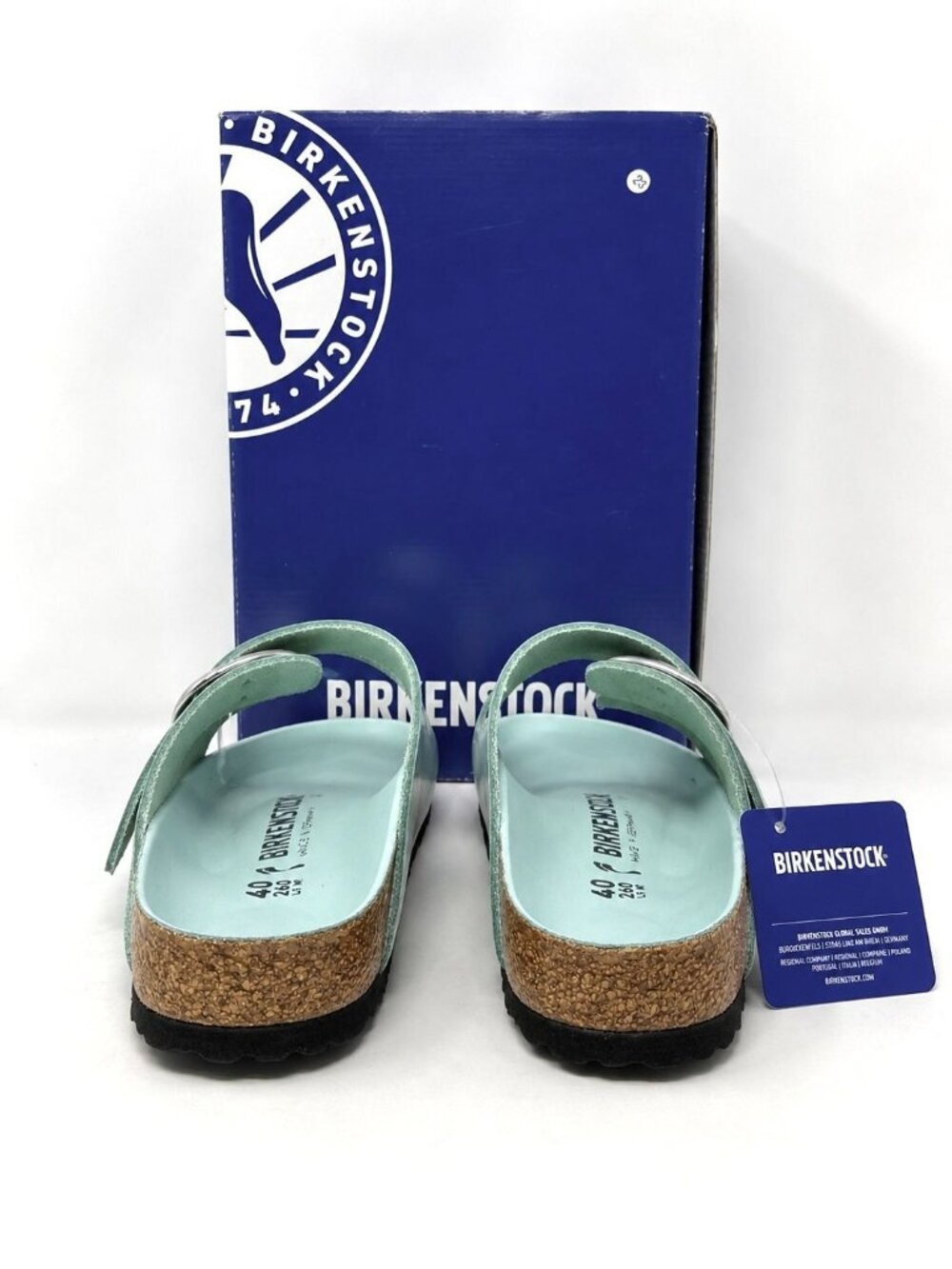Birkenstock Arizona Big Buckle Surf Green Natural Leather Sandals Womens EU 40 - Picture 7 of 8